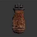 Intricate Artistic Decorative Ornament Set With Carved Patterns And Vintage Design