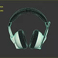 White And Black Computer Headphones With Blue Accents For Comfortable PC Gaming Use