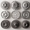 European-style lamp plate carved 3d model