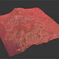 3D Terrain Model Featuring Mountain Ranges Lush Green Vegetation And Coastal Areas