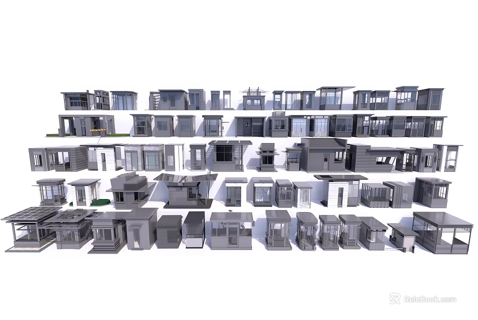 Various Architectural Models Showcasing Modern Residential Building Designs And Styles 3d model 