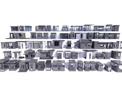 Various Architectural Models Showcasing Modern Residential Building Designs And Styles 3d model