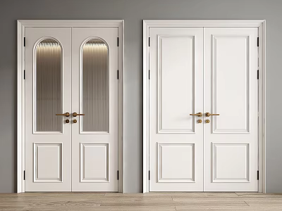 French double door 3d model