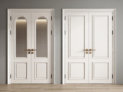 French double door 3d model