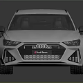 Silver Audi Station Wagon With Modern Design And Gold Sporty Wheels