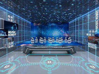 Robot Interactive Exhibition Hall 3d model