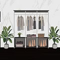 Modern Bathroom Cabinet Rack With Storage Shelves Mirror And Green Plants