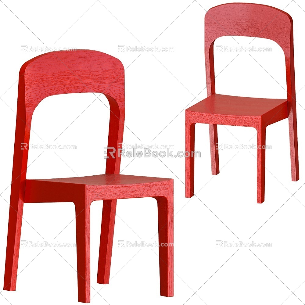 Modern Red Single Chair 3d model