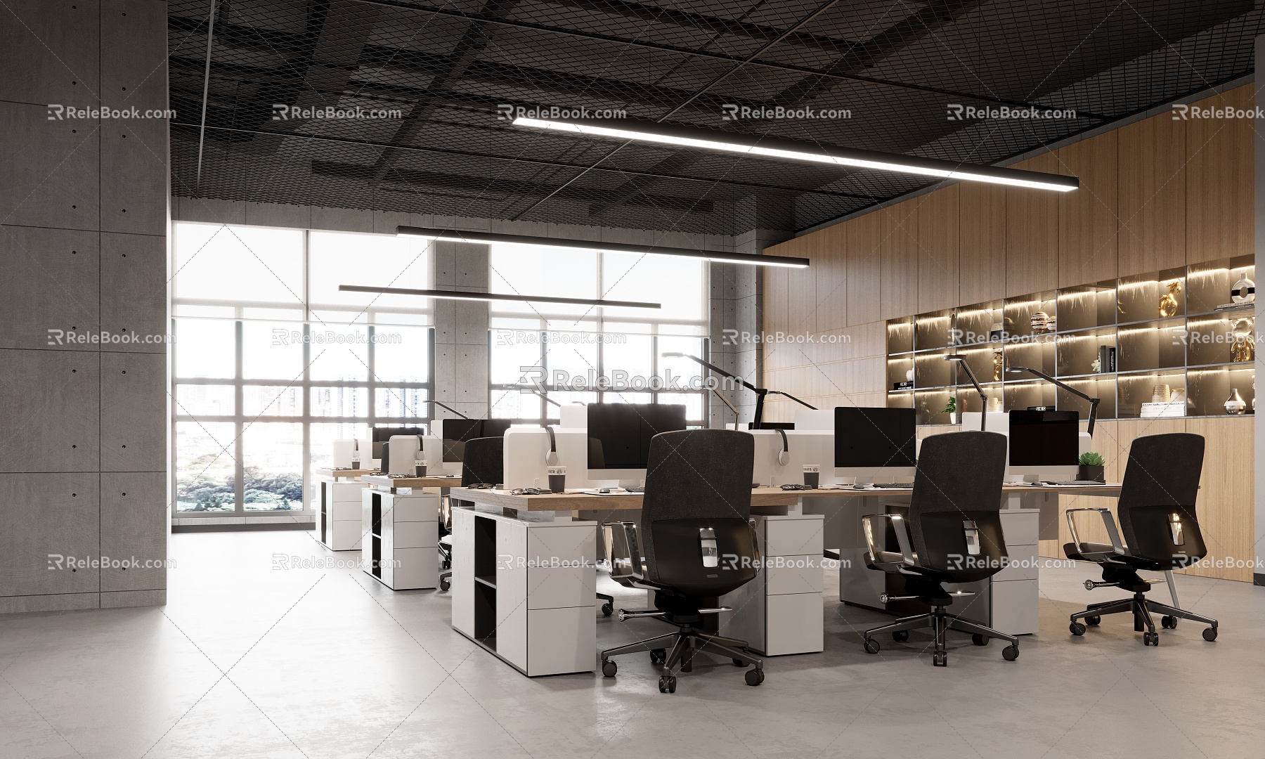 modern public office area office space 3d model