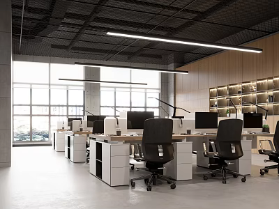 modern public office area office space 3d model