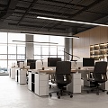 modern public office area office space 3d model