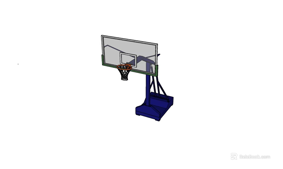 Adjustable Portable Basketball Hoop With Backboard Steel Frame And Stable Base 3d model 