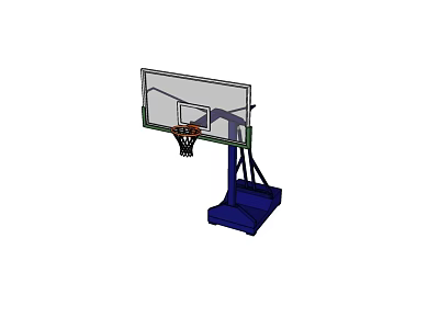 Adjustable Portable Basketball Hoop With Backboard Steel Frame And Stable Base 3d model