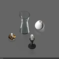 Household Essentials Including Transparent Glass Vase White Scented Candle And Candles With Gold Black Bases
