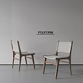 Elegant POLIFORM Single Chair With Wooden Frame Woven Seat Backrest And Contemporary Design