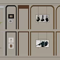 Modern Interior Design With Multiple Arched Doorways Framed Artworks And Pendant Lights