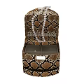 Snake Skin Pattern Display Cabinet Shelf With Multiple Layers And Pearl Necklace Storage