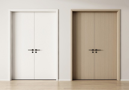 double door bedroom double door swing door bedroom door wooden door 3d model