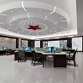 New Chinese style monitoring room public security hall 3d model