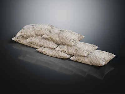 Sports Equipment Fitness Mats with Textured Gray Surface Stacked Neatly on Dark Background 3d model