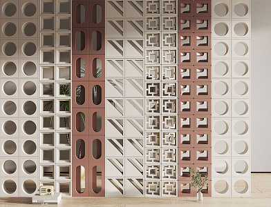 Modern partition cement partition 3d model