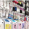 Retail Display Shelving with Assorted Socks Underwear and Neatly Arranged Merchandise