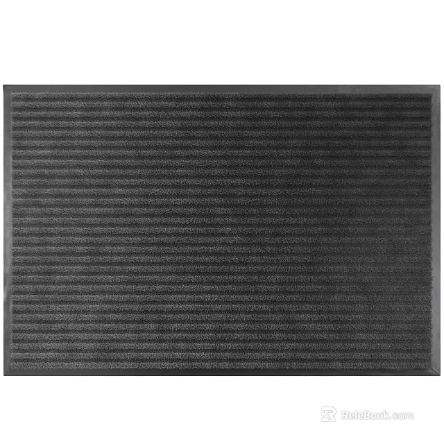 Square Dark Gray Vertical Striped Rug for Modern Home Interior Decor 3d model 