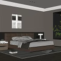 Modern Bedroom Interior Design With Leather Headboard Bed Artwork Wooden Panel And Ambient Lighting