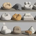 Lazy Sofa Combination Casual Sofa Single Sofa 3d model