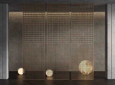 Metal grid partition metal mesh partition 3d model