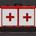 Professional Medical Emergency First Aid Kit With Red Cross Design And White Surface