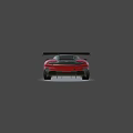 Red Sports Car With Large Rear Spoiler And Black Wheels Exterior
