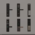 Various Smart Door Lock Models With Digital Keypads And Modern Security Designs 3d model