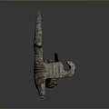 Ancient Bronze Deer Sculpture in Running Posture With Intricate Patterns and Green Patina