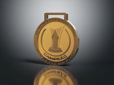 Stylish Football Champion Apparel With Gold Medal Design And Team Logo 3d model