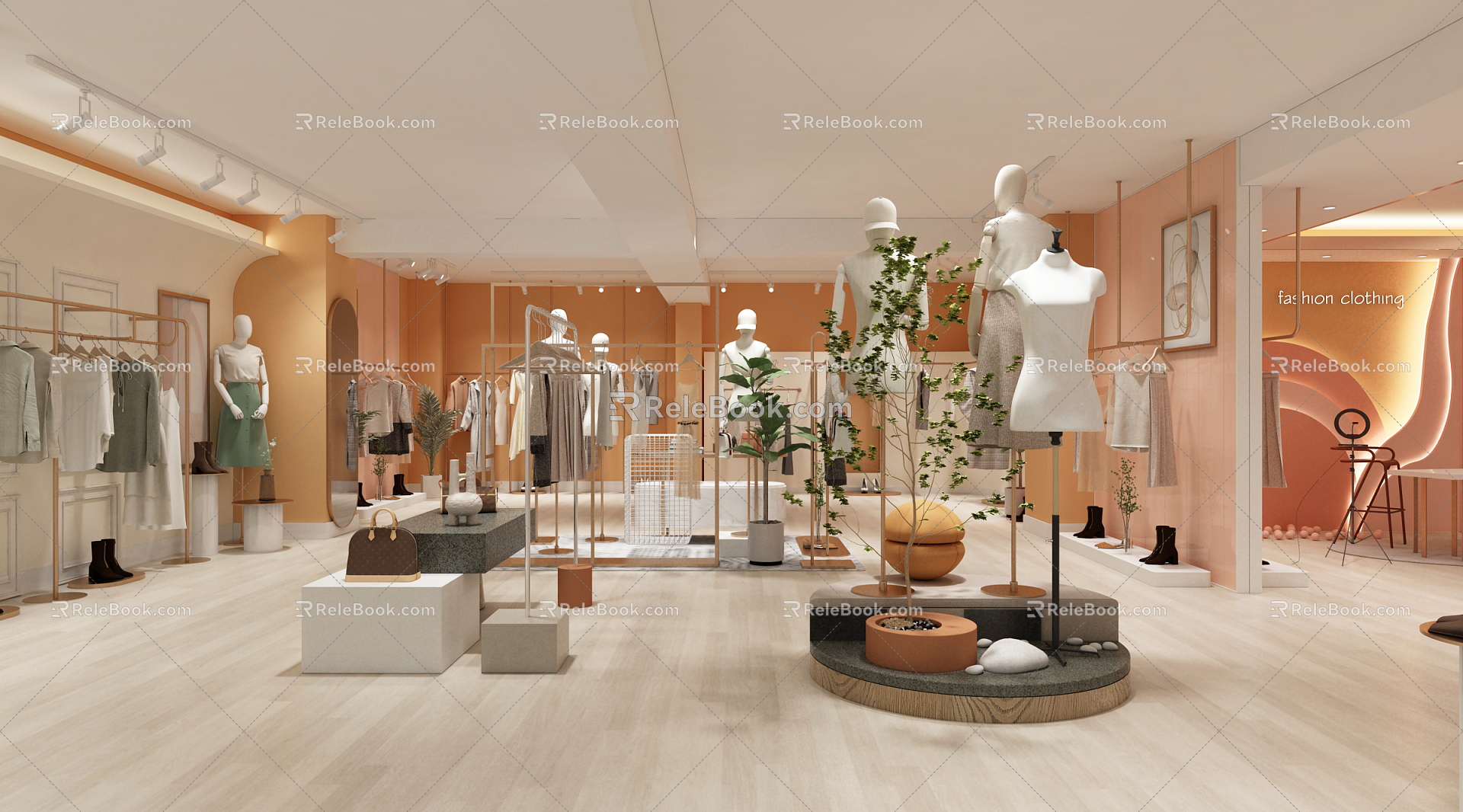 Modern clothing store studio 3d model