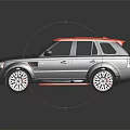 Stylish Gray SUV Car With Pink Roof Black Wheels Red Front Accents And Reflection