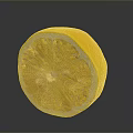 Fresh Sliced Lemon with Bright Yellow Flesh and White Peel on Black Background with Reflection