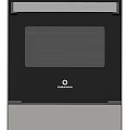 Modern Stainless Steel Kitchen Oven And Stove With Black Glass Door Design