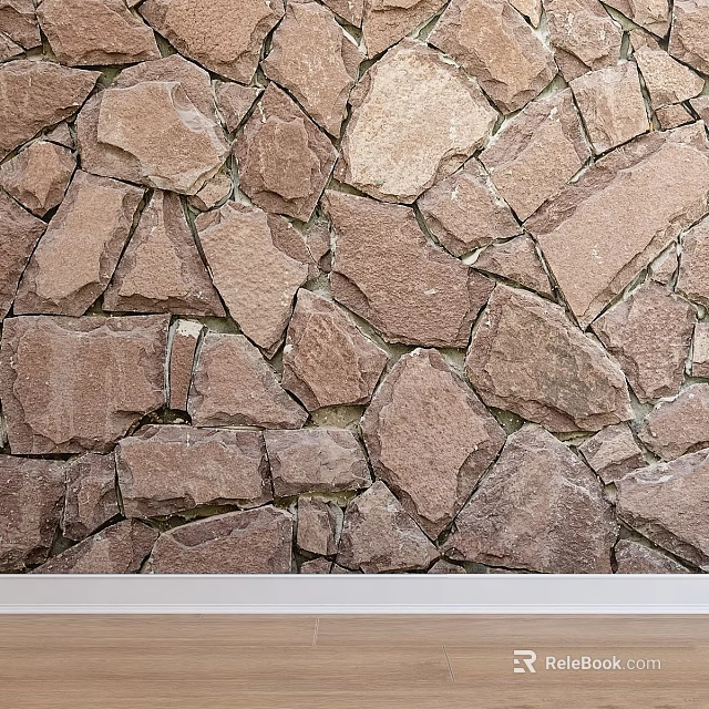 Natural Stone Wall Construction With Irregular Pieces And Rough Surface Texture 3d model