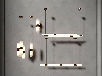 Modern Geometric Chandelier Design With Metal Frame And White Light Fixtures For Interior 3d model