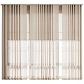Elegant Beige Sheer Window Curtains Flowy Voile Soft Light Filtering Home Decor