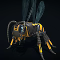 Mechanical Bee Featuring Yellow Black Body Mechanical Wings Legs And Eyes