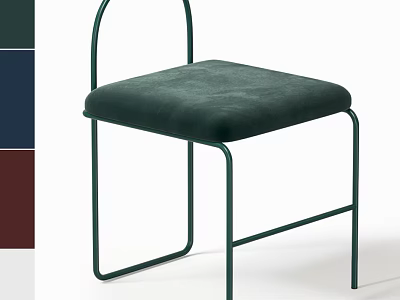 Sleek Modern Green Bar Stool With Metal Frame And Velvet Upholstered Seat 3d model