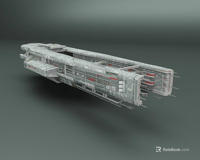 Futuristic Large Sci Fi Spaceship 3D Model With Detailed Mechanical Structure 3d model