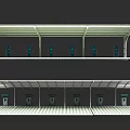 Modern Platform Shelter Design With Roof Structure Seating Areas And Trash Bins