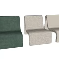 Comfortable Modern Single Seater Sofa With Beige Textured Fabric Curved Design For Living Room