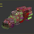 Vintage Rustic Truck With Rusted Exterior And Metal Roof Rack Details