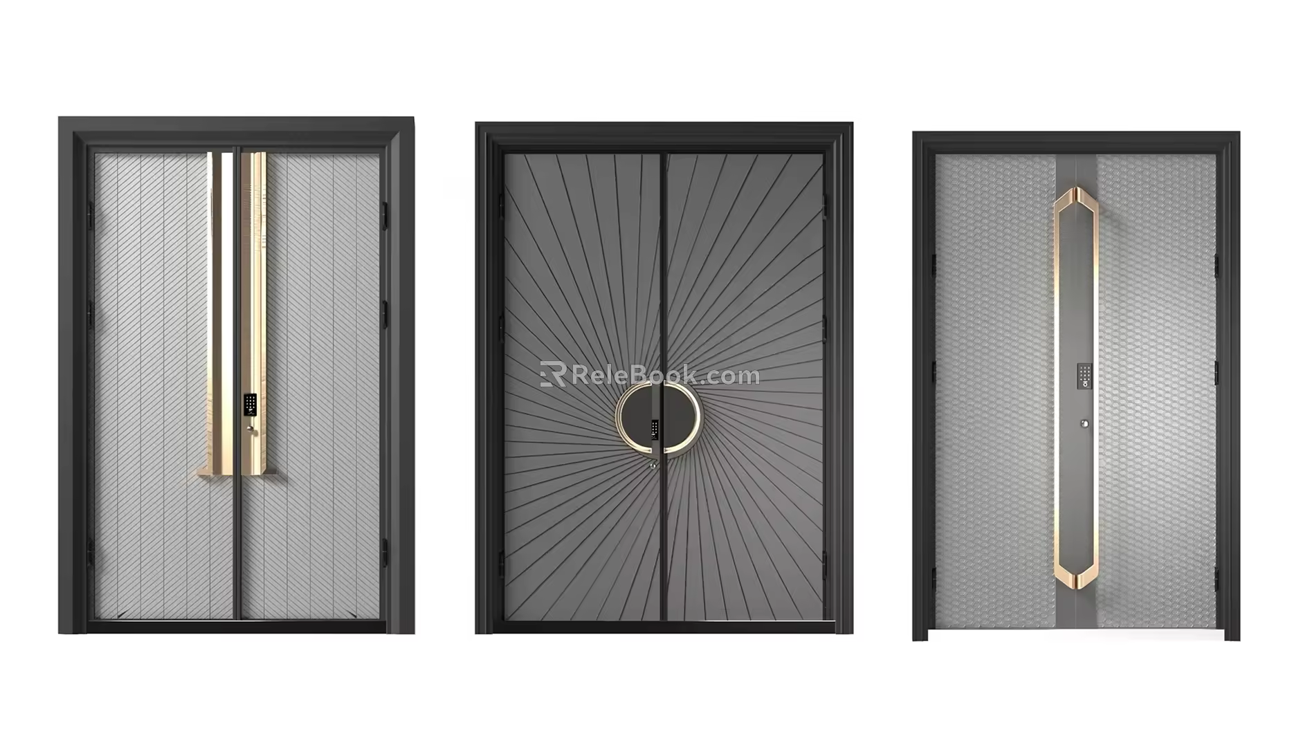 Modern double door combination 3d model