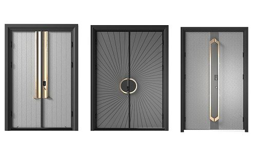 Modern double door combination 3d model